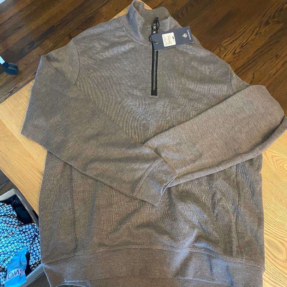 NWT Rainforest Gray Quarter Zip Pullover Sweater - M